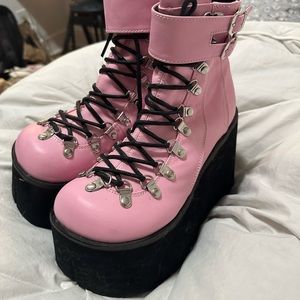 demonia pink boots